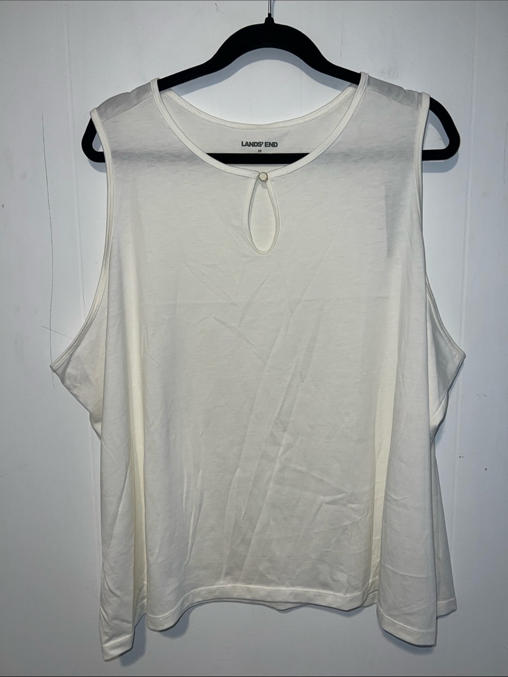 Lands' End Cream Sleeveless Keyhole Tank NWT Size 3X 0907264